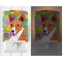 Carolines Treasures Sc9467Cnl Basenji Easter Eggtravaganza Ceramic Night Light Compact Ulcertified Ideal For Bedroom Bathro