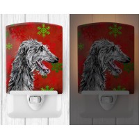 Carolines Treasures Sc9765Cnl Scottish Deerhound Red Snowflakes Holiday Ceramic Night Light Compact Ulcertified Ideal For Be