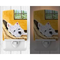 Carolines Treasures Ss8785Cnl Westie Ceramic Night Light Compact Ulcertified Ideal For Bedroom Bathroom Nursery Hallway