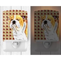 Carolines Treasures Sc9214Cnl Bulldog English Fall Leaves Portrait Ceramic Night Light Compact Ulcertified Ideal For Bedroom