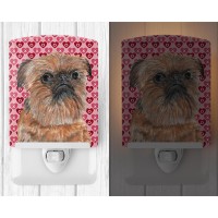 Carolines Treasures Sc9558Cnl Brussels Griffon Hearts And Love Ceramic Night Light Compact Ulcertified Ideal For Bedroom Ba