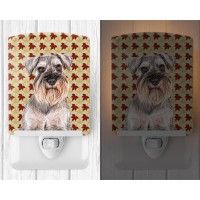 Carolines Treasures Kj1207Cnl Fall Leaves Schnauzer Ceramic Night Light Compact Ulcertified Ideal For Bedroom Bathroom Nur