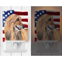 Carolines Treasures Sc9506Cnl Afghan Hound Usa Patriotic American Flag Ceramic Night Light Compact Ulcertified Ideal For Bed