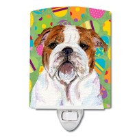 Carolines Treasures Ss4829Cnl Bulldog English Easter Eggtravaganza Ceramic Night Light Compact Ulcertified Ideal For Bedroom