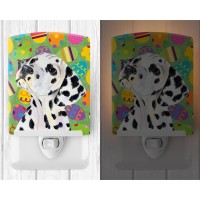 Carolines Treasures Ss4837Cnl Dalmatian Easter Eggtravaganza Ceramic Night Light Compact Ulcertified Ideal For Bedroom Bath