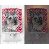 Carolines Treasures Sc9246Cnl Schnauzer Hearts Love And Valentines Day Portrait Ceramic Night Light Compact Ulcertified Ide