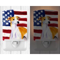 Carolines Treasures Ss4246Cnl Usa American Flag With Whippet Ceramic Night Light Compact Ulcertified Ideal For Bedroom Bath