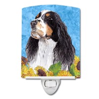 Carolines Treasures Sc9058Cnl Springer Spaniel In Summer Flowers Ceramic Night Light Compact Ulcertified Ideal For Bedroom