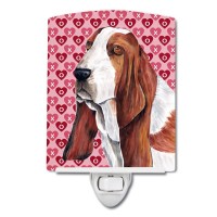 Carolines Treasures Sc9267Cnl Basset Hound Hearts Love And Valentines Day Portrait Ceramic Night Light Compact Ulcertified