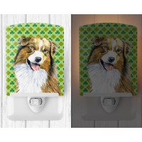 Carolines Treasures Sc9317Cnl Australian Shepherd St Patricks Day Shamrock Ceramic Night Light Compact Ulcertified Ideal F