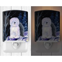 Carolines Treasures Ss8406Cnl Starry Night Old English Sheepdog Ceramic Night Light Compact Ulcertified Ideal For Bedroom B