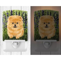 Carolines Treasures Ss8746Cnl Pomeranian Ceramic Night Light Compact Ulcertified Ideal For Bedroom Bathroom Nursery Hallw