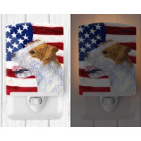 Carolines Treasures Ss4031Cnl Usa American Flag With Jack Russell Terrier Ceramic Night Light Compact Ulcertified Ideal For