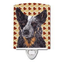 Carolines Treasures Sc9236Cnl Australian Cattle Dog Fall Leaves Portrait Ceramic Night Light Compact Ulcertified Ideal For B