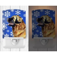 Carolines Treasures Lh9303Cnl Leonberger Winter Snowflakes Holiday Ceramic Night Light Compact Ulcertified Ideal For Bedroom