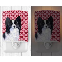 Carolines Treasures Ss4505Cnl Papillon Hearts Love And Valentines Day Portrait Ceramic Night Light Compact Ulcertified Idea