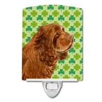 Carolines Treasures Ss4441Cnl Sussex Spaniel St Patricks Day Shamrock Portrait Ceramic Night Light Compact Ulcertified Ide