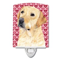 Carolines Treasures Sc9263Cnl Labrador Yellow Hearts Love Valentines Day Ceramic Night Light Compact Ulcertified Ideal For