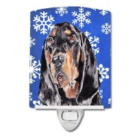 Carolines Treasures Sc9595Cnl Black And Tan Coonhound Winter Snowflakes Ceramic Night Light Compact Ulcertified Ideal For Be