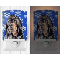 Carolines Treasures Sc9595Cnl Black And Tan Coonhound Winter Snowflakes Ceramic Night Light Compact Ulcertified Ideal For Be