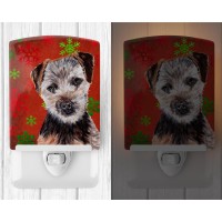 Carolines Treasures Sc9759Cnl Norfolk Terrier Puppy Red Snowflakes Holiday Ceramic Night Light Compact Ulcertified Ideal For