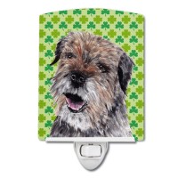 Carolines Treasures Sc9571Cnl Border Terrier Lucky Shamrock St Patricks Day Ceramic Night Light Compact Ulcertified Ideal