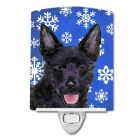 Carolines Treasures Ss4636Cnl Australian Kelpie Winter Snowflakes Holiday Ceramic Night Light Compact Ulcertified Ideal For