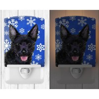 Carolines Treasures Ss4636Cnl Australian Kelpie Winter Snowflakes Holiday Ceramic Night Light Compact Ulcertified Ideal For