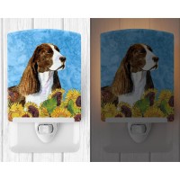 Carolines Treasures Ss4146Cnl Springer Spaniel In Summer Flowers Ceramic Night Light Compact Ulcertified Ideal For Bedroom