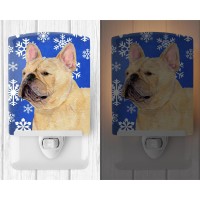 Carolines Treasures Ss4623Cnl French Bulldog Winter Snowflakes Holiday Ceramic Night Light Compact Ulcertified Ideal For Bed