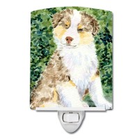 Carolines Treasures Ss8847Cnl Australian Shepherd Ceramic Night Light Compact Ulcertified Ideal For Bedroom Bathroom Nurse