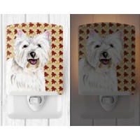 Carolines Treasures Sc9210Cnl Westie Fall Leaves Portrait Ceramic Night Light Compact Ulcertified Ideal For Bedroom Bathroo