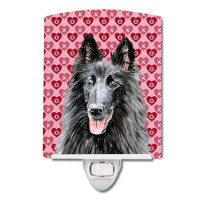 Carolines Treasures Sc9241Cnl Belgian Sheepdog Hearts Love And Valentines Day Portrait Ceramic Night Light Compact Ulcertifi