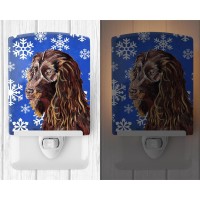 Carolines Treasures Sc9602Cnl Boykin Spaniel Winter Snowflakes Ceramic Night Light Compact Ulcertified Ideal For Bedroom Ba