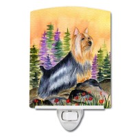 Carolines Treasures Ss8262Cnl Silky Terrier Ceramic Night Light Compact Ulcertified Ideal For Bedroom Bathroom Nursery Ha