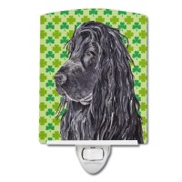 Carolines Treasures Sc9569Cnl Black Cocker Spaniel Lucky Shamrock St Patricks Day Ceramic Night Light Compact Ulcertified