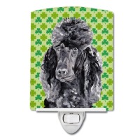 Carolines Treasures Sc9722Cnl Black Standard Poodle Lucky Shamrock St Patricks Day Ceramic Night Light Compact Ulcertified