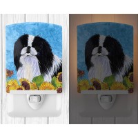 Carolines Treasures Ss4236Cnl Japanese Chin In Summer Flowers Ceramic Night Light Compact Ulcertified Ideal For Bedroom Bat