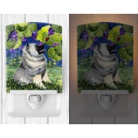 Carolines Treasures Ss8249Cnl Keeshond Ceramic Night Light Compact Ulcertified Ideal For Bedroom Bathroom Nursery Hallway