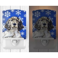 Carolines Treasures Lh9277Cnl English Setter Winter Snowflakes Holiday Ceramic Night Light Compact Ulcertified Ideal For Bed