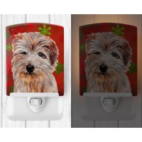 Carolines Treasures Sc9760Cnl Norfolk Terrier Red Snowflakes Holiday Ceramic Night Light Compact Ulcertified Ideal For Bedro