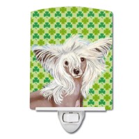 Carolines Treasures Lh9212Cnl Chinese Crested St Patricks Day Shamrock Portrait Ceramic Night Light Compact Ulcertified Id