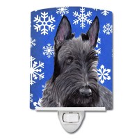 Carolines Treasures Sc9386Cnl Scottish Terrier Winter Snowflakes Holiday Ceramic Night Light Compact Ulcertified Ideal For B