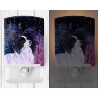 Carolines Treasures Ss8377Cnl Starry Night Papillon Ceramic Night Light Compact Ulcertified Ideal For Bedroom Bathroom Nur