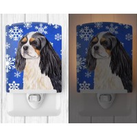 Carolines Treasures Sc9391Cnl Cavalier Spaniel Winter Snowflakes Holiday Ceramic Night Light Compact Ulcertified Ideal For B