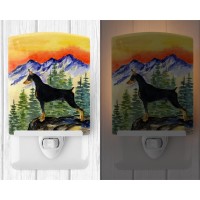 Carolines Treasures Ss8284Cnl Doberman Ceramic Night Light Compact Ulcertified Ideal For Bedroom Bathroom Nursery Hallway