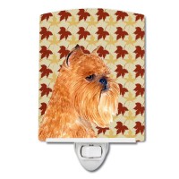 Carolines Treasures Ss4362Cnl Brussels Griffon Fall Leaves Portrait Ceramic Night Light Compact Ulcertified Ideal For Bedroo