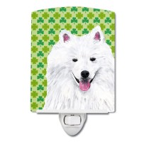 Carolines Treasures Sc9299Cnl American Eskimo St Patricks Day Shamrock Portrait Ceramic Night Light Compact Ulcertified Id