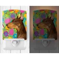 Carolines Treasures Ss4813Cnl Doberman Easter Eggtravaganza Ceramic Night Light Compact Ulcertified Ideal For Bedroom Bathr