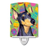 Carolines Treasures Ss4840Cnl Doberman Easter Eggtravaganza Ceramic Night Light Compact Ulcertified Ideal For Bedroom Bathr